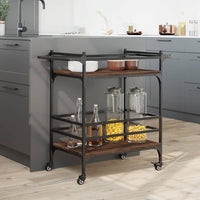 Carrello Cucina Rovere Marrone 82x40x78,5 cm Legno Multistrato 842365