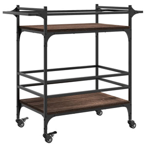 Carrello Cucina-Scaffale per Cucina Rovere Marrone 82x40x78,5 cm Legno Multistrato