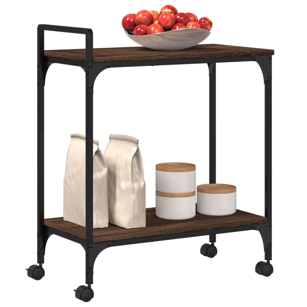 Carrello Cucina-Scaffale per Cucina Rovere Marrone 60,5x31x72,5cm Legno Multistrato