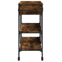 Carrello da Cucina Rovere Fumo 105x42x95 cm Legno Multistrato 842378