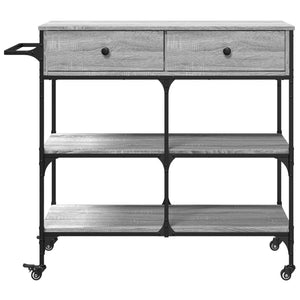Carrello Cucina-Scaffale per Cucina Grigio Sonoma 105x42x95 cm in Legno Multistrato