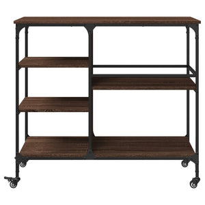 Carrello Cucina-Scaffale per Cucina Rovere Marrone 100x45x89,5 cm Legno Multistrato