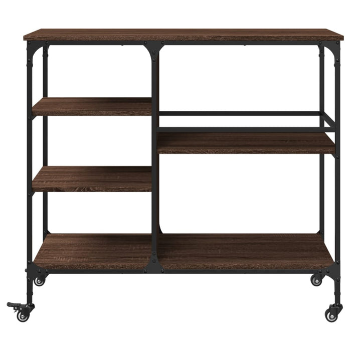 Carrello Cucina-Scaffale per Cucina Rovere Marrone 100x45x89,5 cm Legno Multistrato