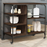 Carrello Cucina-Scaffale per Cucina Rovere Marrone 100x45x89,5 cm Legno Multistrato