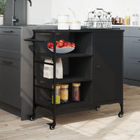 Carrello da Cucina Nero 87,5x38,5x84,5 cm in Legno Multistratocod mxl 89862