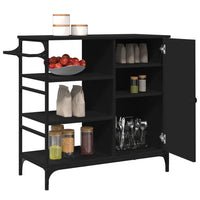 Carrello da Cucina-Scaffale per Cucina Nero 87,5x38,5x84,5 cm in Legno Multistrato