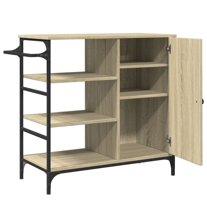 Carrello da Cucina-Scaffale per Cucina Rovere Sonoma 87,5x38,5x84,5 cm Multistrato