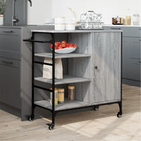 Carrello da Cucina-Scaffale per Cucina Grigio Sonoma 87,5x38,5x84,5 cm Multistrato