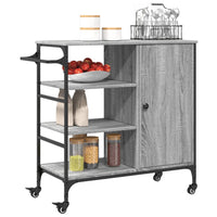 Carrello da Cucina Grigio Sonoma 87,5x38,5x84,5 cm Multistrato 842389
