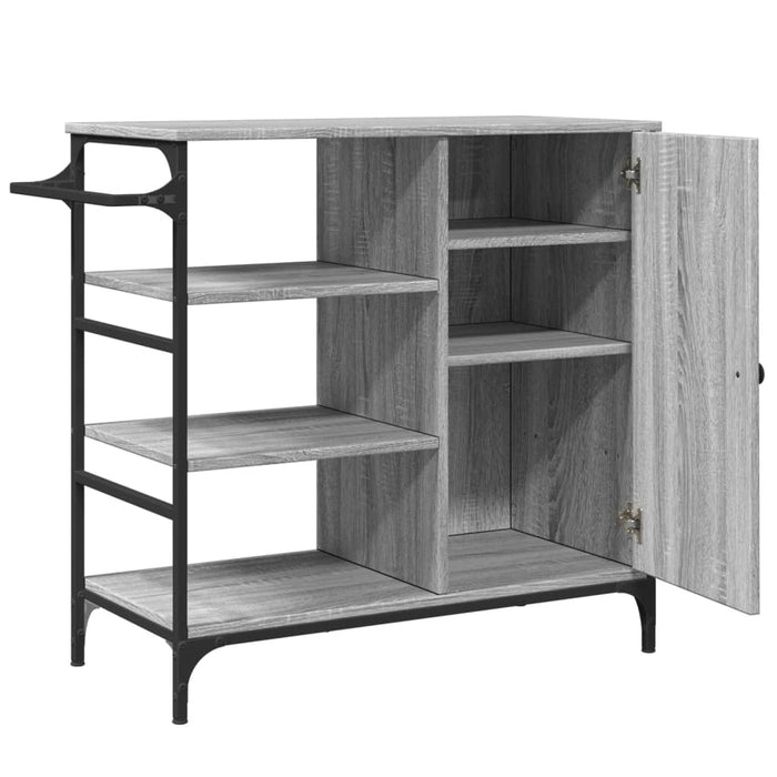 Carrello da Cucina Grigio Sonoma 87,5x38,5x84,5 cm Multistrato