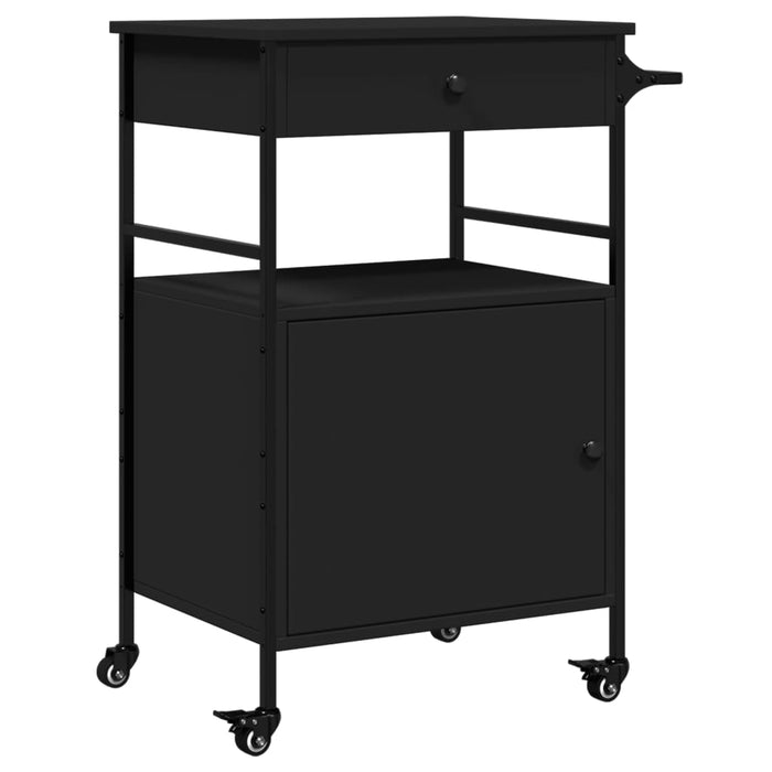 Carrello da Cucina Nero 56x43x89,5 cm in Legno Multistratocod mxl 114946