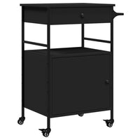Carrello da Cucina-Scaffale per Cucina Nero 56x43x89,5 cm in Legno Multistrato