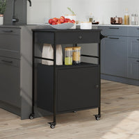 Carrello da Cucina Nero 56x43x89,5 cm in Legno Multistrato 842391