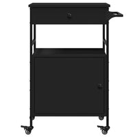 Carrello da Cucina Nero 56x43x89,5 cm in Legno Multistrato 842391