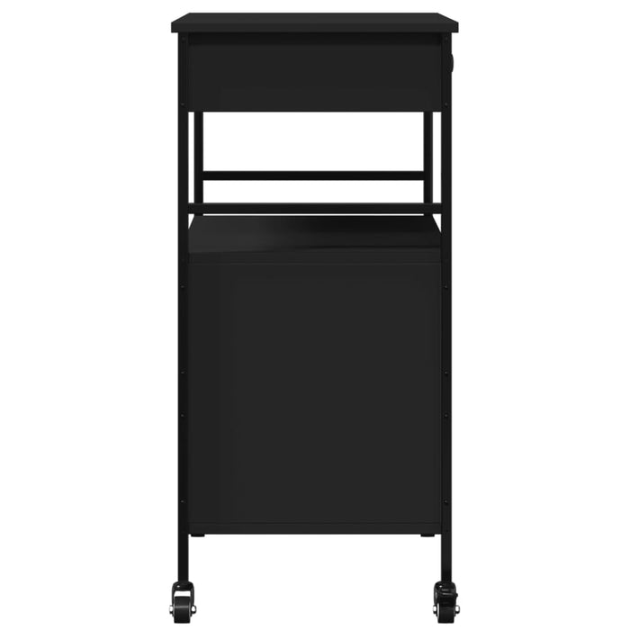 Carrello da Cucina Nero 56x43x89,5 cm in Legno Multistrato 842391