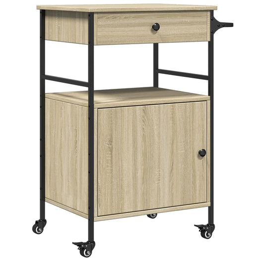 Carrello da Cucina Rovere Sonoma 56x43x89,5cm Legno Multistratocod mxl 90969