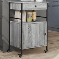 Carrello da Cucina-Scaffale per Cucina Grigio Sonoma 56x43x89,5cm Legno Multistrato