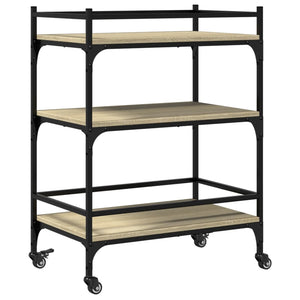 Carrello da Cucina-Scaffale per Cucina Rovere Sonoma 65x40x86,5cm Legno Multistrato