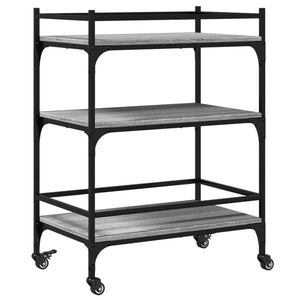 Carrello da Cucina-Scaffale per Cucina Grigio Sonoma 65x40x86,5cm Legno Multistrato