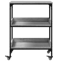 Carrello da Cucina-Scaffale per Cucina Grigio Sonoma 60x41x80,5cm Legno Multistrato