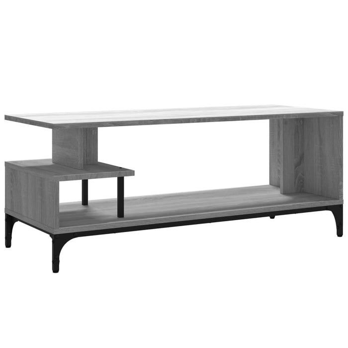 Mobile TV-Credenza TV-Console TV Grigio Sonoma 102x40x41cm Legno e Acciaio a Polvere
