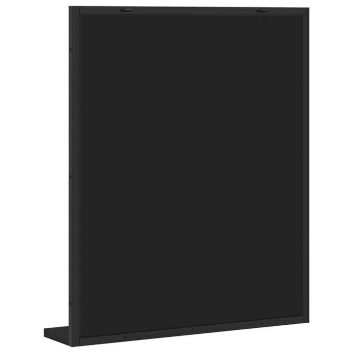 Specchio da Bagno con Ripiano-Mensola con Specchio Nero 50x12x60cm Legno Multistrato