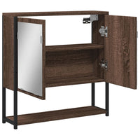 Mobile Bagno Specchio-Armadietto a Specchio da Bagno Rovere Marrone 60x16x60 Legno Multistrato