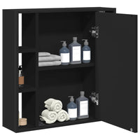 Mobile da Bagno con Specchio Nero 60x16x60 cm Legno Multistrato 842426
