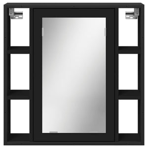 Mobile da Bagno con Specchio-Armadietto a Specchio da Bagno Nero 60x16x60 cm Legno Multistrato 278959