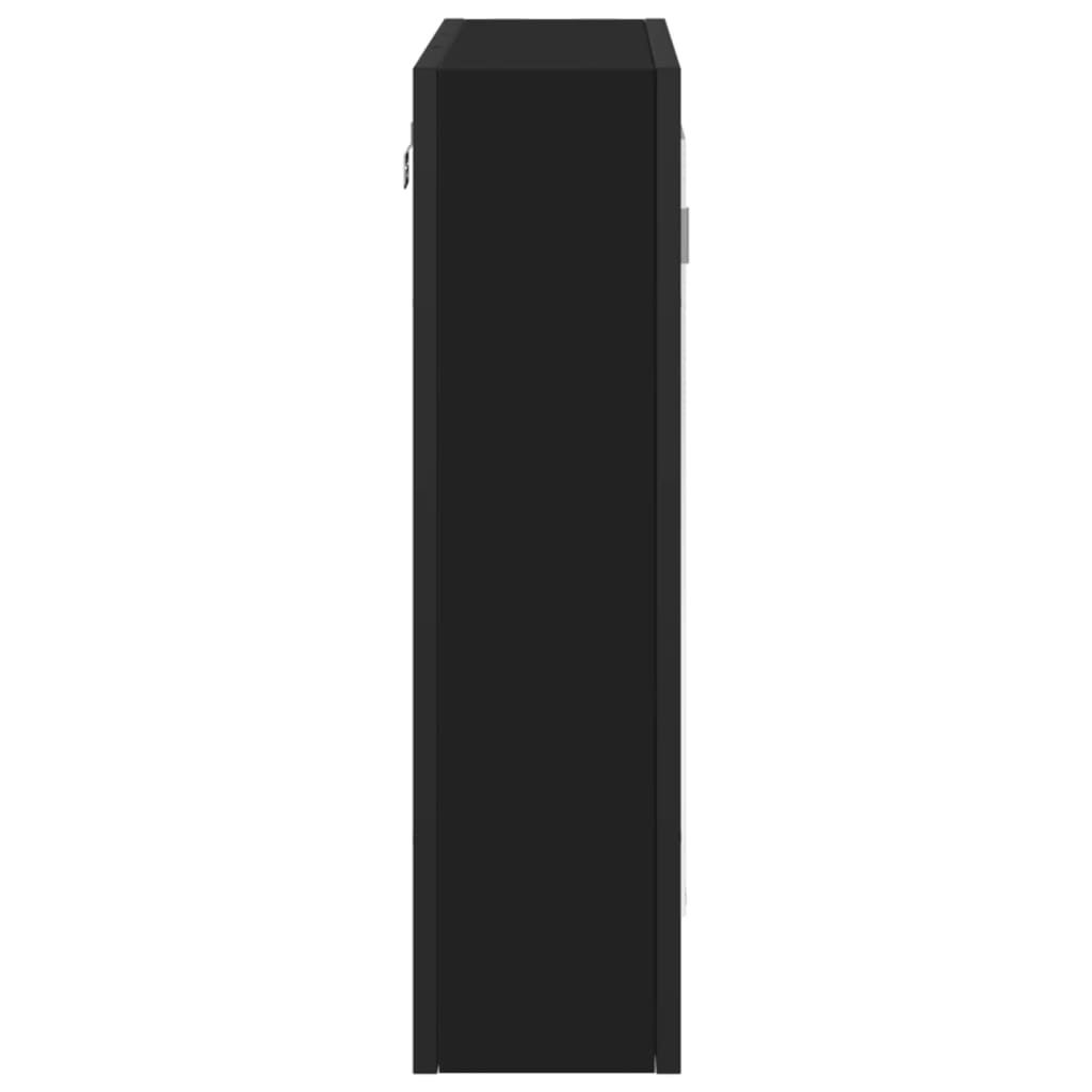 Mobile da Bagno con Specchio Nero 60x16x60 cm Legno Multistrato