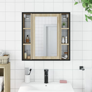 Mobile Bagno con Specchio Rovere Sonoma 60x16x60 cm Multistrato 842427