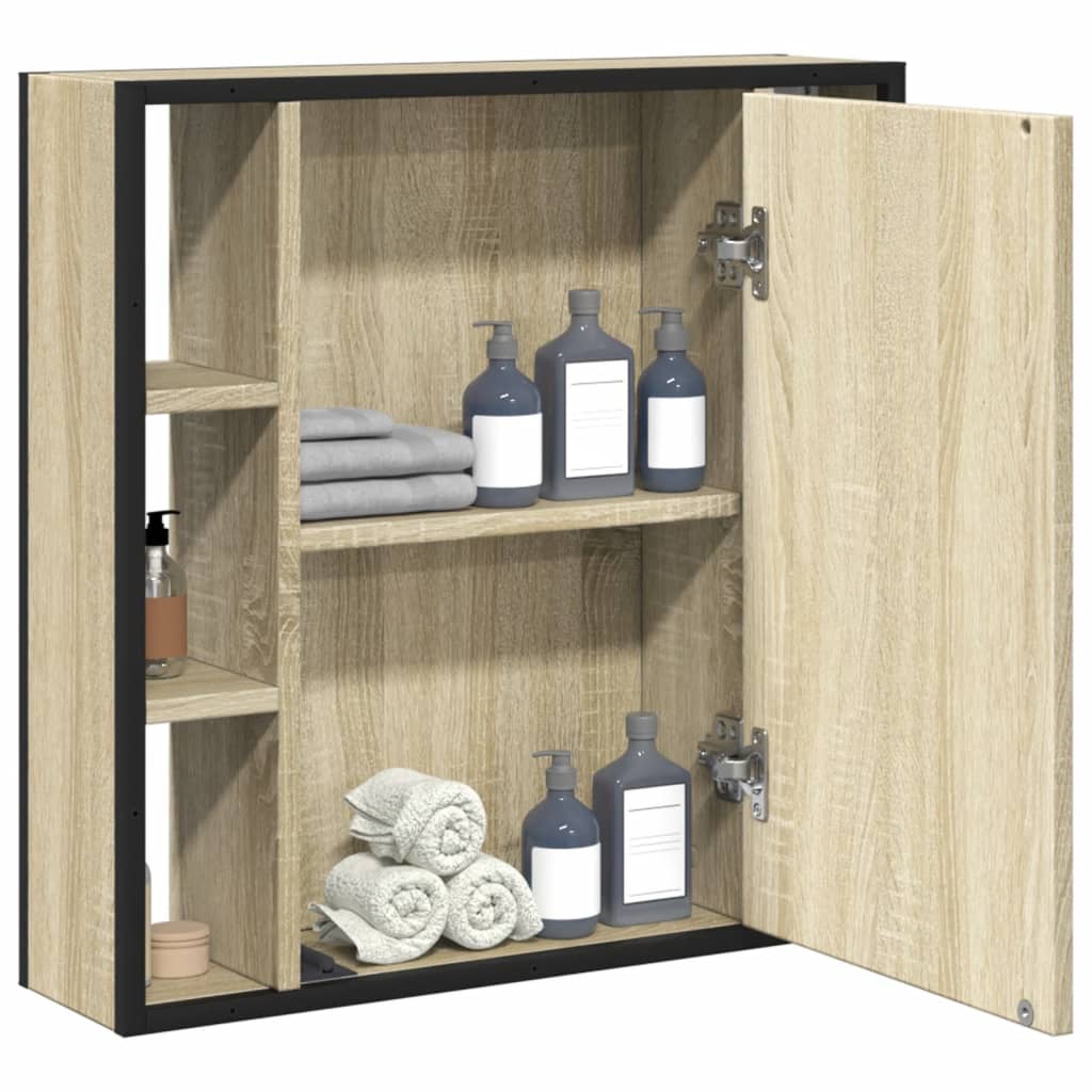 Mobile Bagno con Specchio Rovere Sonoma 60x16x60 cm Multistrato 842427