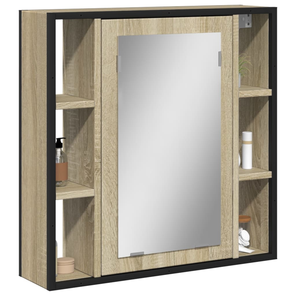 Mobile Bagno con Specchio Rovere Sonoma 60x16x60 cm Multistrato 842427