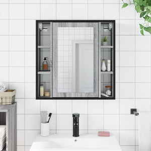 Mobile Specchio da Bagno Grigio Sonoma 60x16x60 cm Multistratocod mxl 114622