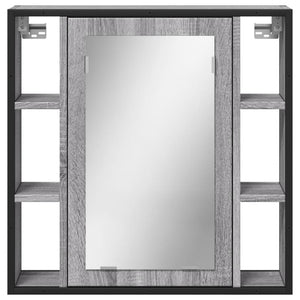 Mobile Specchio da Bagno-Armadietto a Specchio da Bagno Grigio Sonoma 60x16x60 cm Multistrato 897262