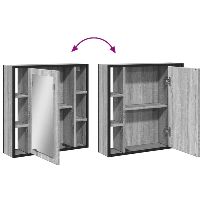 Mobile Specchio da Bagno-Armadietto a Specchio da Bagno Grigio Sonoma 60x16x60 cm Multistrato 897262