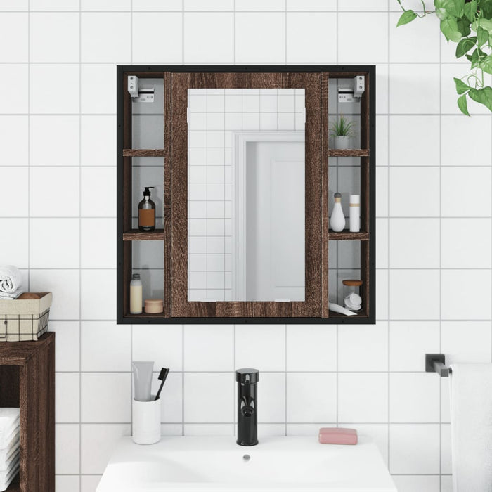 Mobile Bagno Specchio Rovere Marrone 60x16x60 Legno Multistrato 842430