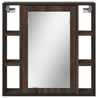 Mobile Bagno Specchio Rovere Marrone 60x16x60 Legno Multistrato