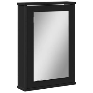 Mobile da Bagno con Specchio-Armadietto a Specchio da Bagno Nero 42x12x60 cm Legno Multistrato