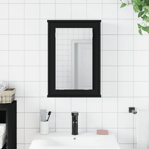 Mobile da Bagno con Specchio-Armadietto a Specchio da Bagno Nero 42x12x60 cm Legno Multistrato