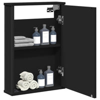 Mobile da Bagno con Specchio Nero 42x12x60 cm Legno Multistrato