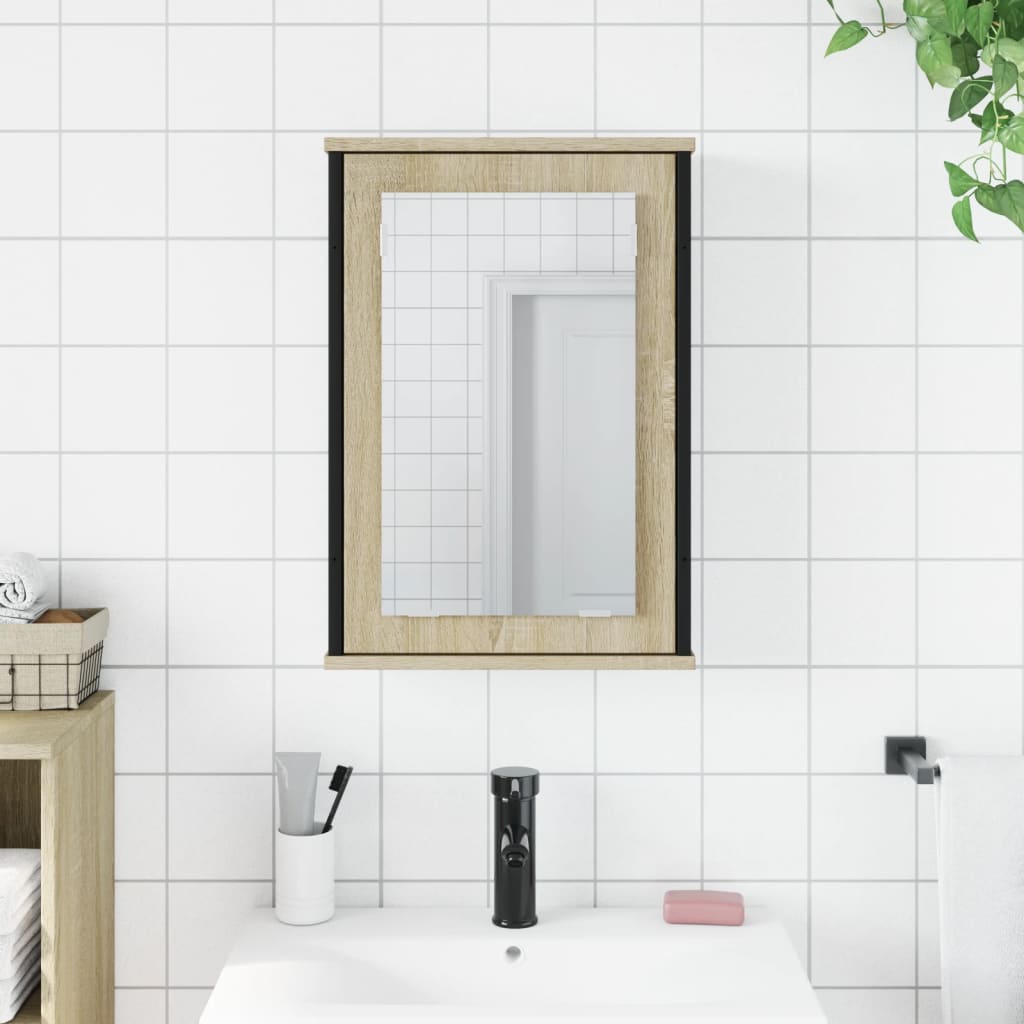Mobile Bagno con Specchio Rovere Sonoma 42x12x60 cm Multistrato 842432