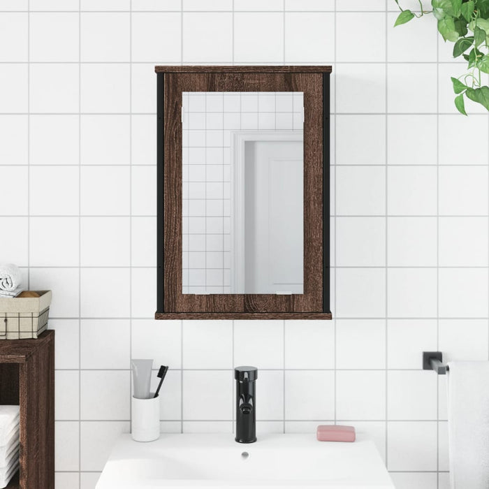 Mobile Bagno Specchio Rovere Marrone 42x12x60 Legno Multistrato 842435