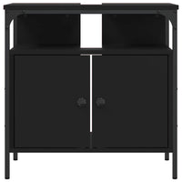 Mobile Lavabo Bagno-Armadietto da bagno Nero 60x30x60 cm in Legno Multistrato 886532