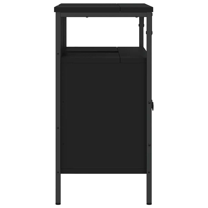 Mobile Lavabo Bagno-Armadietto da bagno Nero 60x30x60 cm in Legno Multistrato 886532