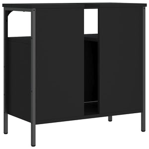 Mobile Lavabo Bagno-Armadietto da bagno Nero 60x30x60 cm in Legno Multistrato 886532
