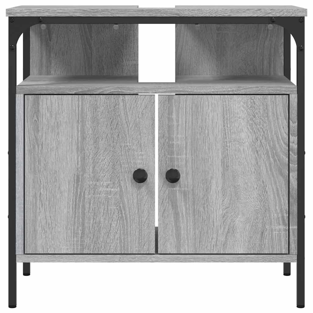 Mobile Lavabo Bagno Grigio Sonoma 60x30x60 cm Legno Multistrato 842439