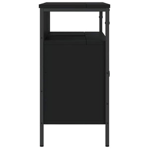 Mobile Lavabo Bagno Nero 80x30x60 cm in Legno Multistrato 842441
