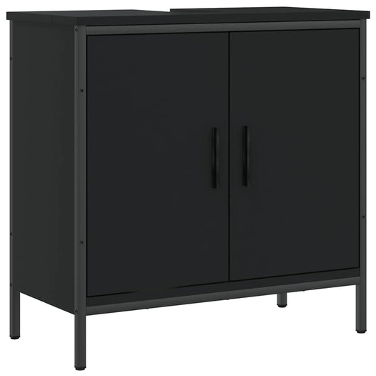 Mobile Lavabo Bagno-Armadietto da bagno Nero 60x30x60 cm in Legno Multistrato 887108