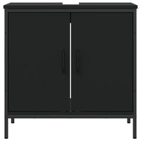 Mobile Lavabo Bagno Nero 60x30x60 cm in Legno Multistrato 842446